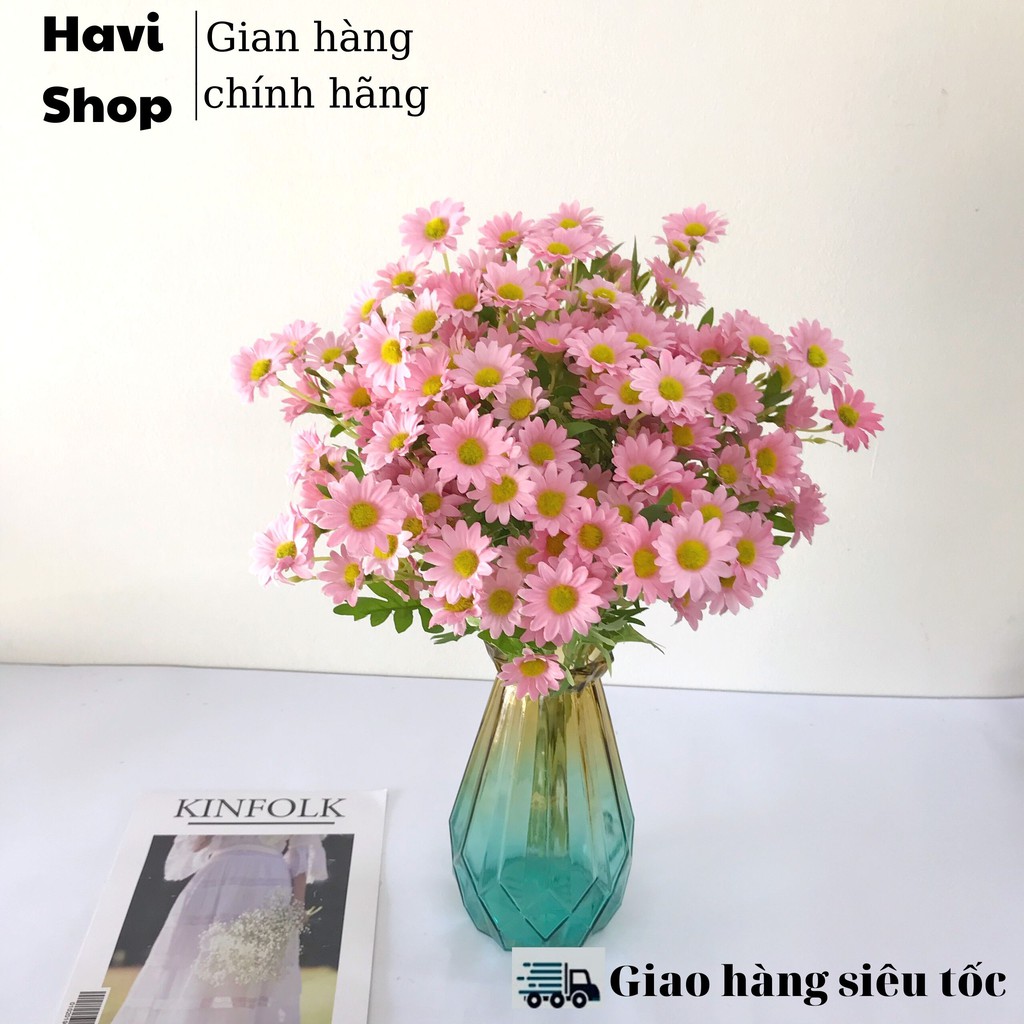 Hoa giả - Combo 10 cành Hoa cúc họa mi Havi 60cm decor bền, đẹp, thanh lịch, phụ kiện cho các studio