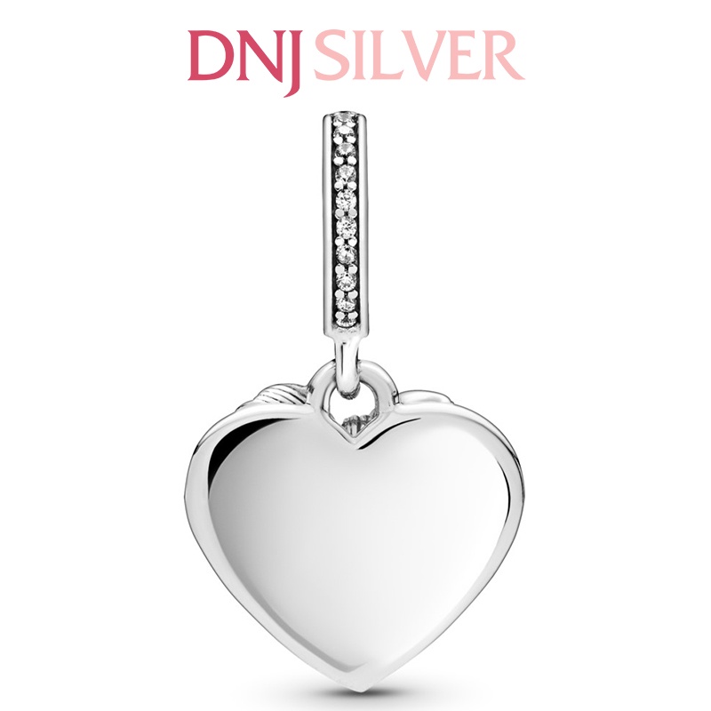 [Hàng cao cấp] Charm bạc 925 cao cấp, hàng chuẩn bạc - Charm Bow &amp; Love Heart thích hợp để mix vòng tay charm - DN003