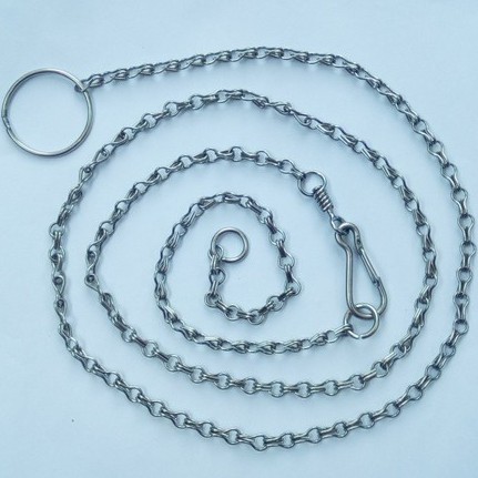 xích mèo inox, phi 2, xích tích hợp điểm chống xoắn, có 2 đoạn xích