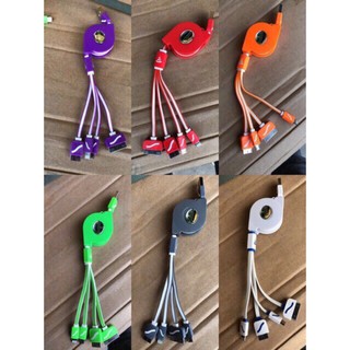 (M03) Cáp sạc 4 đầu dây rút chống rối