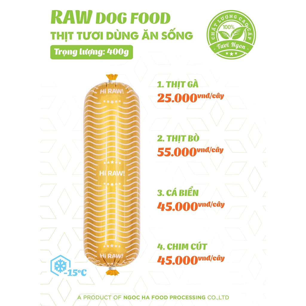 Thịt tươi raw dog cấp đông cho chó