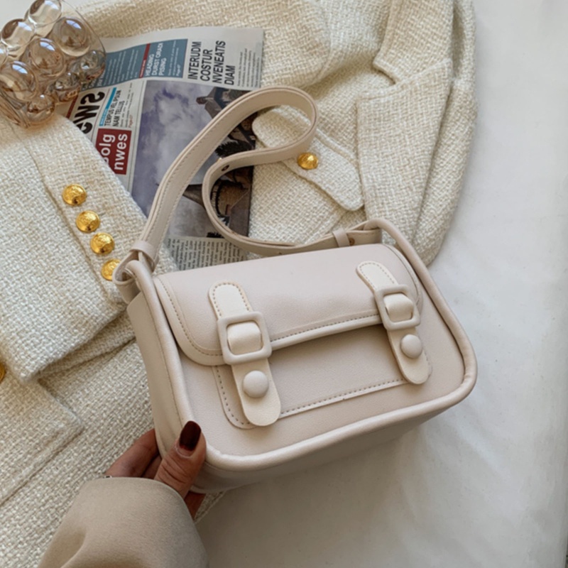 Túi Xách Da Pu Màu Tương Phản Phong Cách Preppy Cổ Điển Cho Nữ