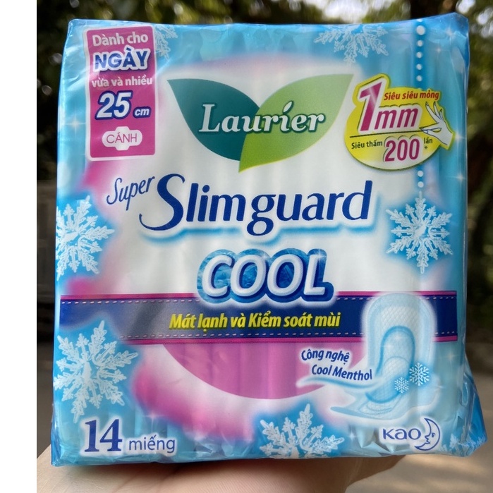 BĂNG VỆ SINH LAURIER SUPER SLIMGUARD COOL 25CM 14 MIẾNG