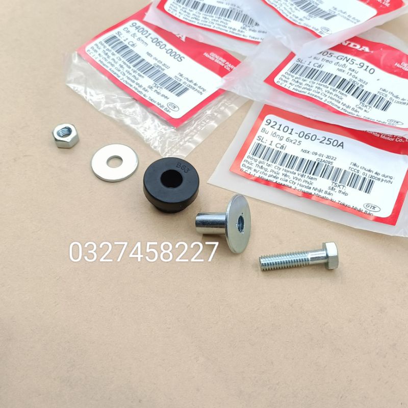Bộ ốc đệm cao su treo nhựa đuôi xe DREAM zin chính hãng