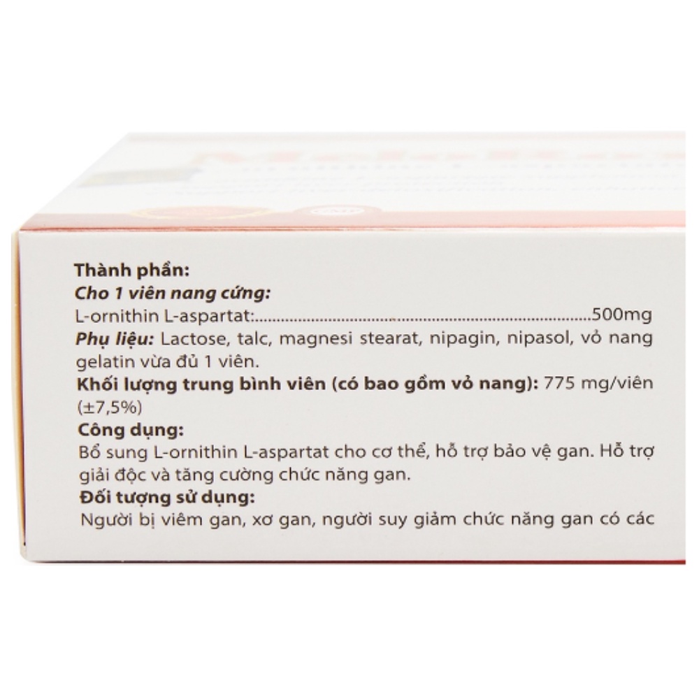 Bổ gan  Meloroxtech L-ornithine L-aspartat 500mg hạ men gan, giải độc gan - 30 viên