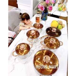 BỘ NỒI 6 MÓN VUNG KÍNH CHEF & CHEF/BỘNỒI KAISA VILLA 6 MÓN.
