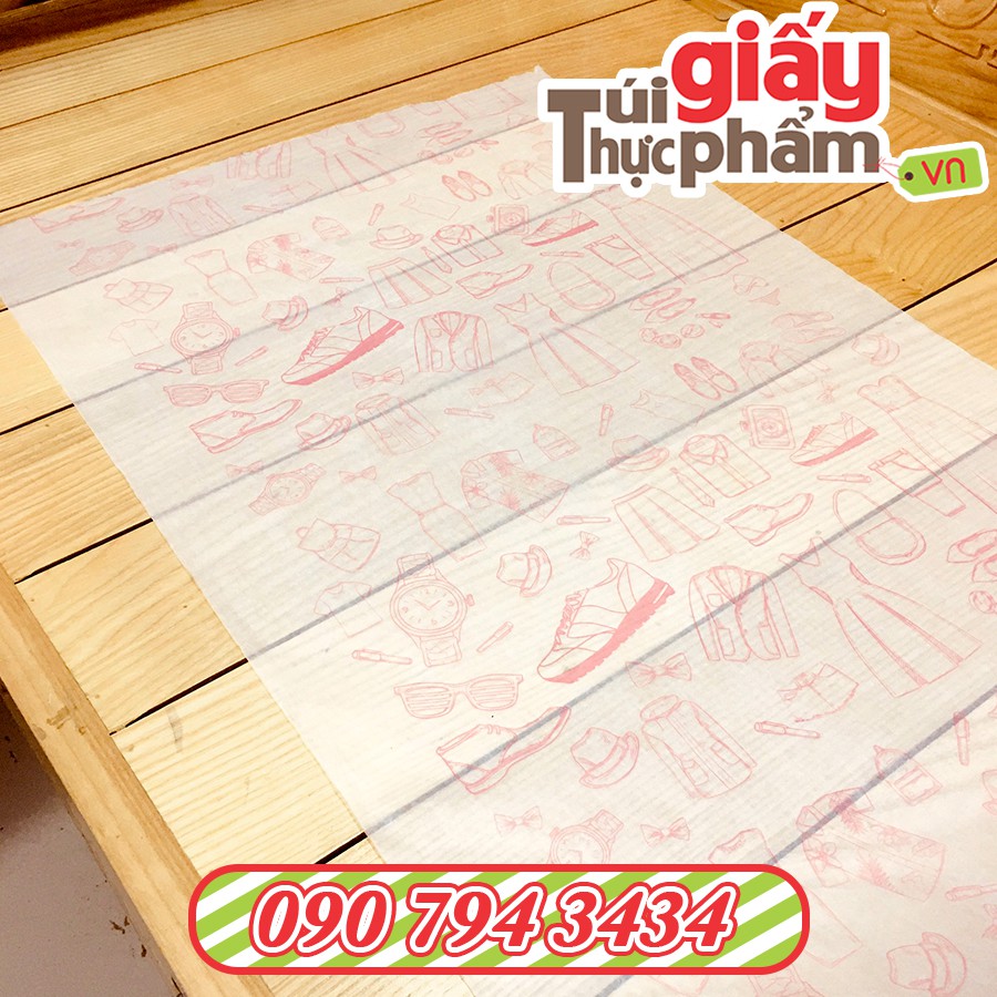 500 Giấy Nến Gói Thời Trang, Phụ Kiện, linh kiện, gói quà, gói hoa  (30x60cm - 21gsm - Hoa Văn màu Hồng)