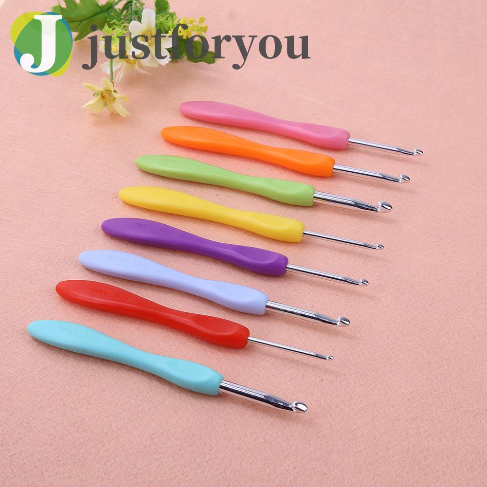 Set 8 kim đan len cán mềm nhiều màu sắc bằng nhôm chuyên dụng