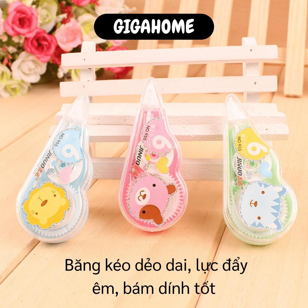 Bút Xóa Kéo GIGAHOME Combo 6 Cây Bút Xóa Giấy Sửa Lỗi Sai Hình Động Vật Có Túi Đựng Cho Bé 9388