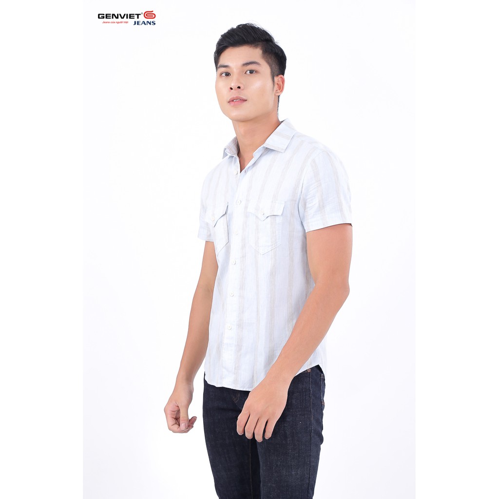 Áo sơ mi cộc tay nam T3321L416 GENVIET | BigBuy360 - bigbuy360.vn