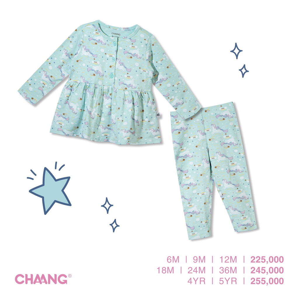 Chaang Bộ dài Babydoll cho bé gái Pony &amp;Dino