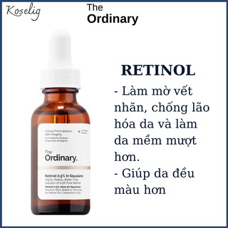 (Bill Sephora US) Tinh chất chóng lão hóa Serum Retinol Squalane nồng độ 0.2% - 0.5% - 1% - The Ordinary