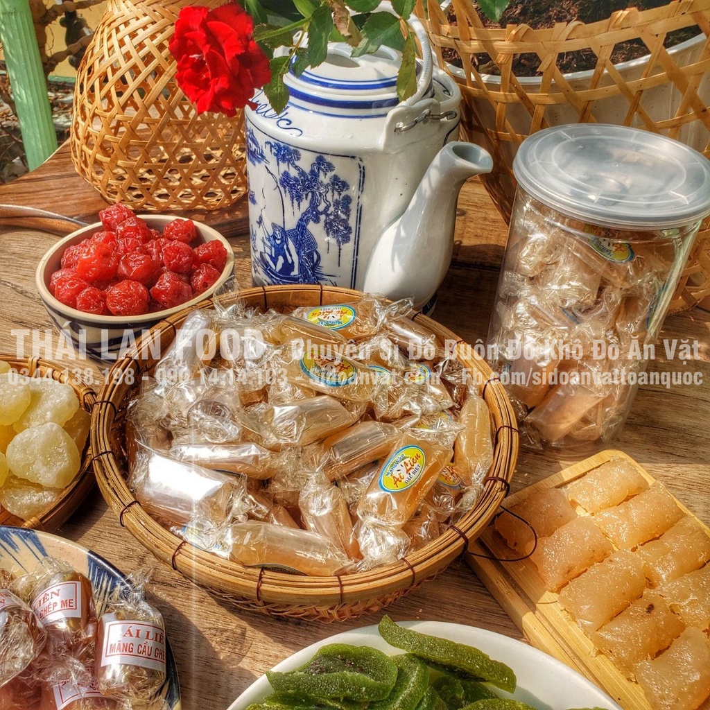 Mứt Mãng Cầu Xiêm Tách Hạt Ái Liên Lon 300gr (Mứt mãng cầu quấn / Mứt mãng cầu tép)