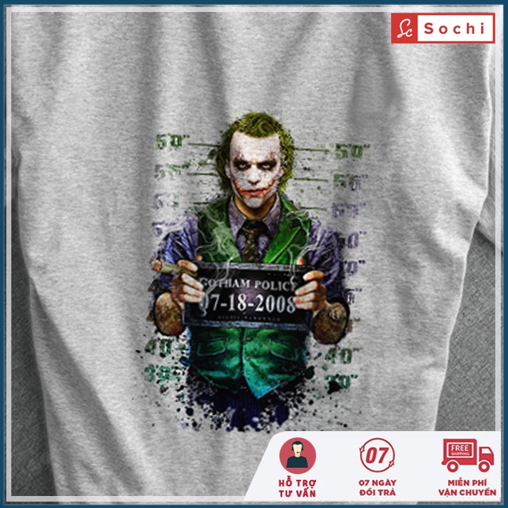 Áo thun nam tay ngắn cổ tròn, áo phông cotton nam unisex in Joker mã CZ04