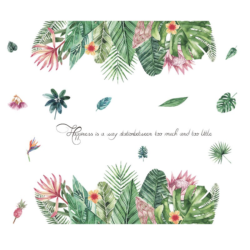 Miếng Dán Tường Trang Trí Hình Hoa Lá Xinh Xắn 50*80cm | BigBuy360 - bigbuy360.vn