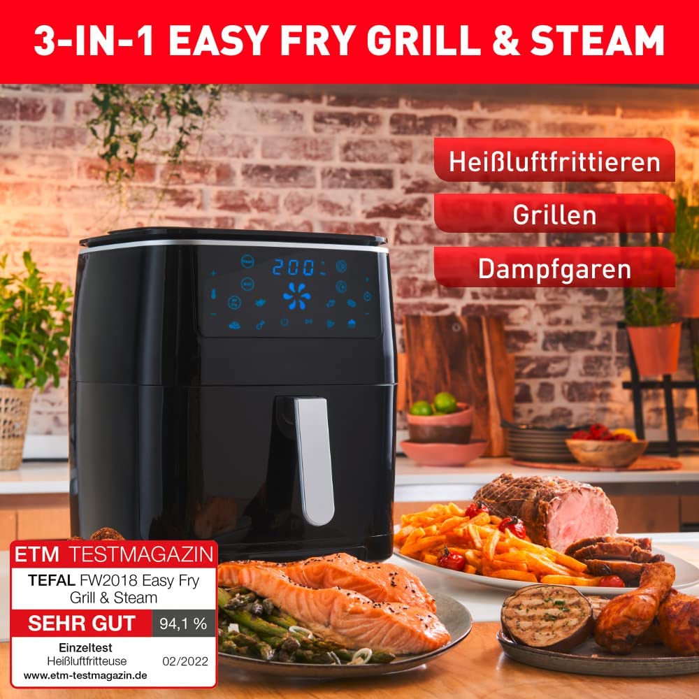 Nồi chiên không dầu kiêm nướng hấp Tefal FW201815 3in1 đa chức năng [nhập Đức chính hãng]