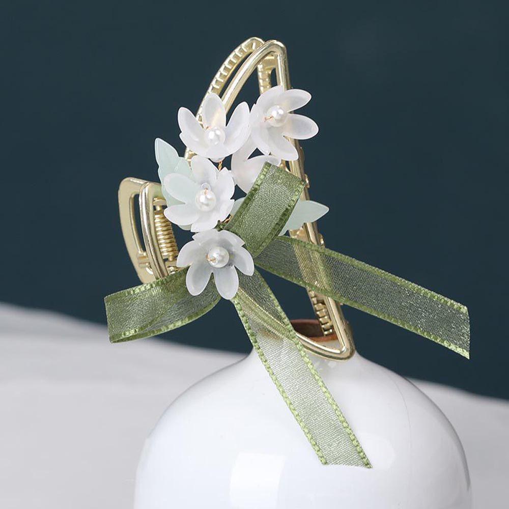 Kẹp Tóc Hình Nơ Phối Ren Hoa Phong Cách Hanfu Trung Hoa Ngọt Ngào Cho Nữ
