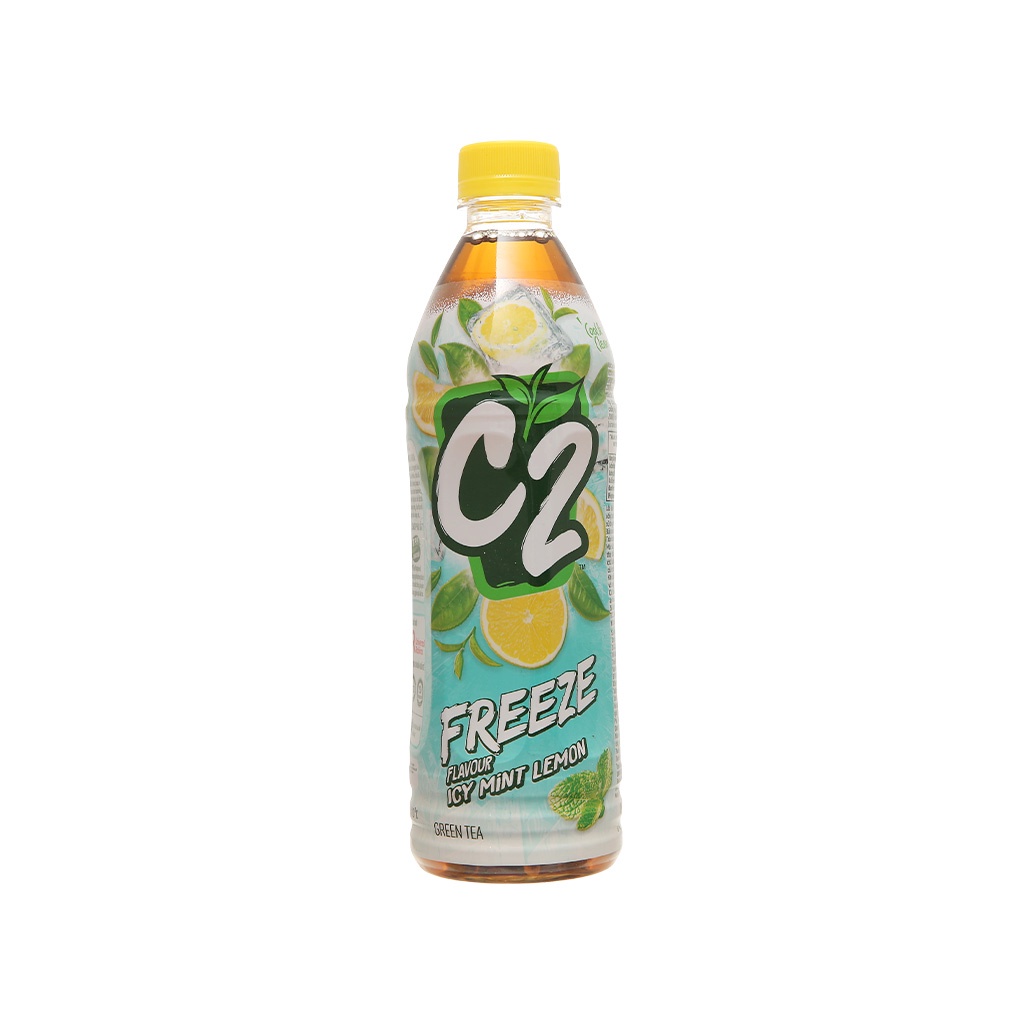 Thùng 24 chai trà xanh C2 Freeze hương chanh tuyết bạc hà 455ml