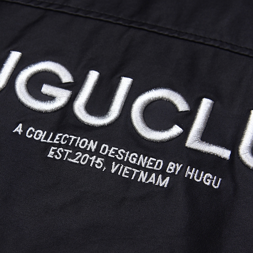 Áo khoác da nam thời trang HUGU Minima Leather Jacket chất da PU cao cấp màu đen