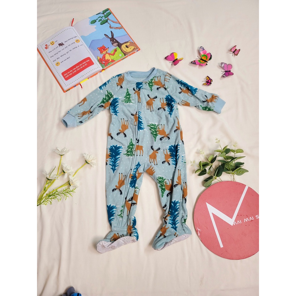 (Chọn màu- 12M) Body nỉ liền thân cho bé trai, bé gái, Bộ đồ liền thân, bodysuit,bodysleep
