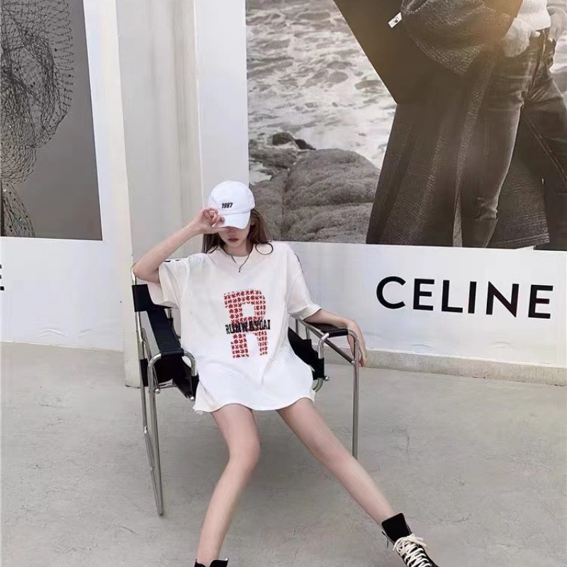 Áo thun nữ tay ngắn form rộng unisex in hình đẹp cổ tròn freesize hàng Quảng Châu ANDOSA AT06