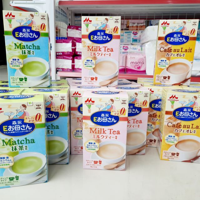 Sữa bầu Morinaga vị trà sữa, trà xanh, cafe