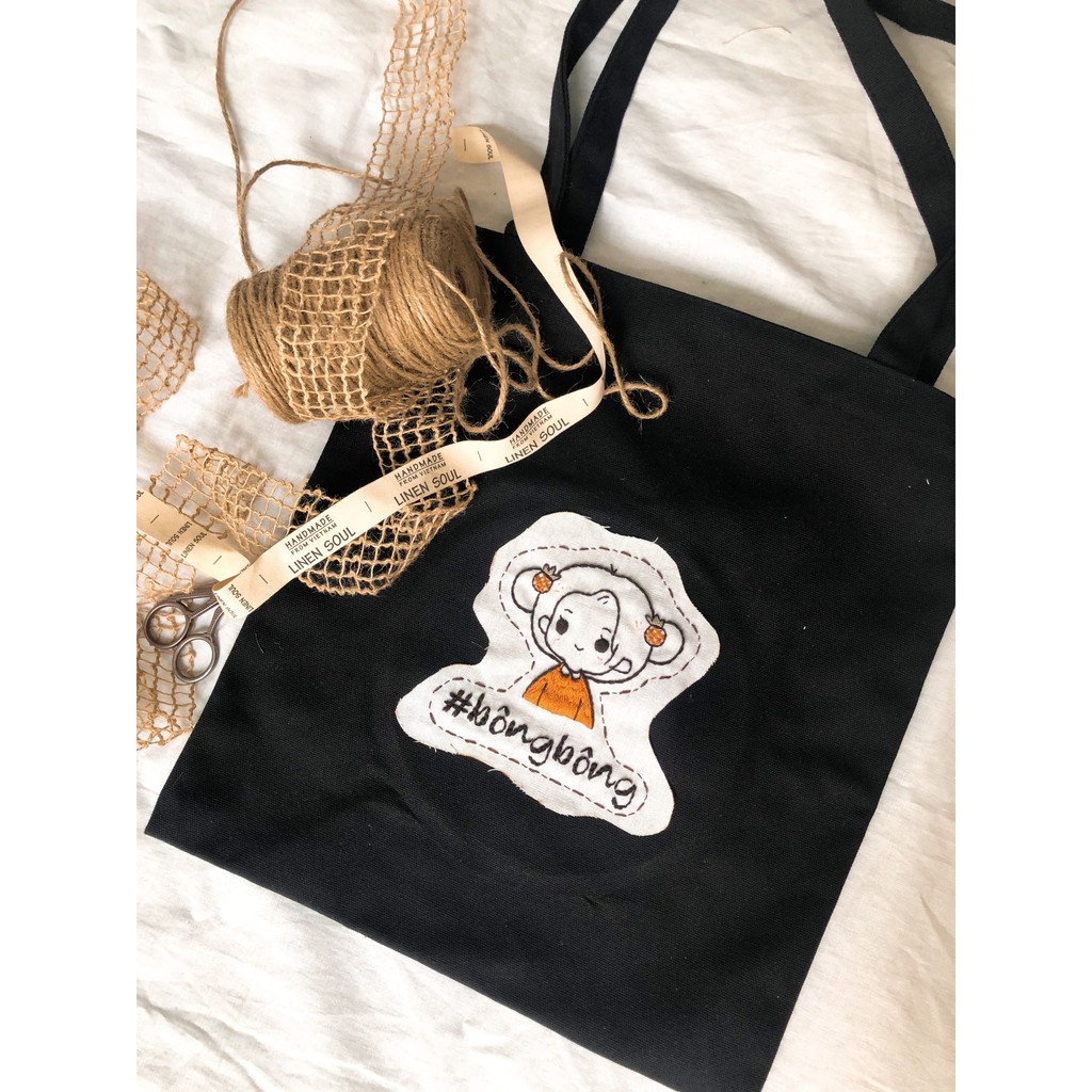 [100% handmade] Túi vải canvas - Túi tote thêu tay