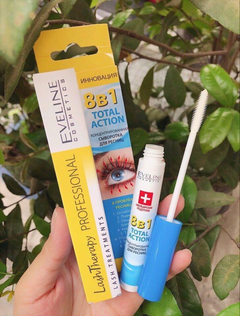 COMBO dưỡng mày + dưỡng mi Eveline 8in1 Total Action 10ml Nga