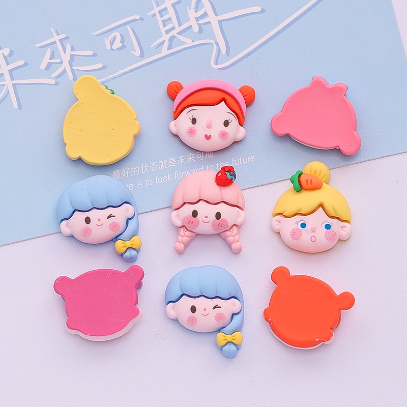 10 Phụ Kiện Keo Dán Hình Mặt Công Chúa Dùng Trang Trí Điện Thoại/ Album Ảnh