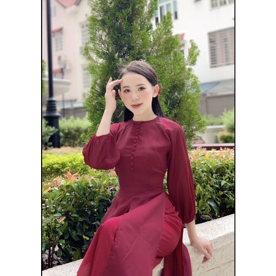 ÁO DÀI LỤA TƠ ÓNG CAO CẤP 4 TÀ CÓ XẺ TÀ TRƯỚC