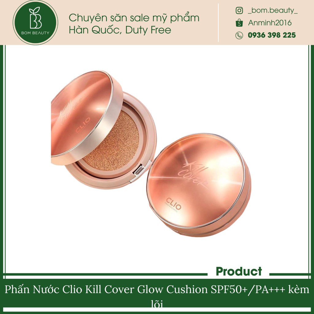 (thanh lý-date 26/3/2022) Phấn Nước Clio Kill Cover Glow Cushion SPF50+ PA+++ | BigBuy360 - bigbuy360.vn