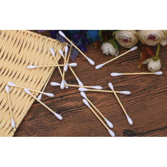 Hộp 450 tăm bông thân gỗ ngoáy tai, tẩy trang, trang điểm XPK319