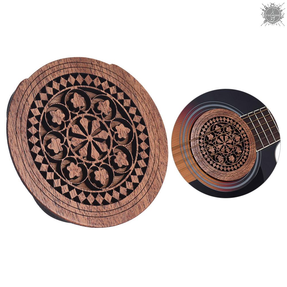 TP Guitar Wooden Soundhole Sound Hole Cover Block Feedback Buffer Mahogany Wood for EQ Acoustic Folk Guitars