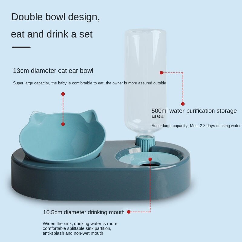 Tô / BáT ĐựNg ThứC Ăn 500ml 2 Trong 1 ThờI Trang Cho Thú Cưng