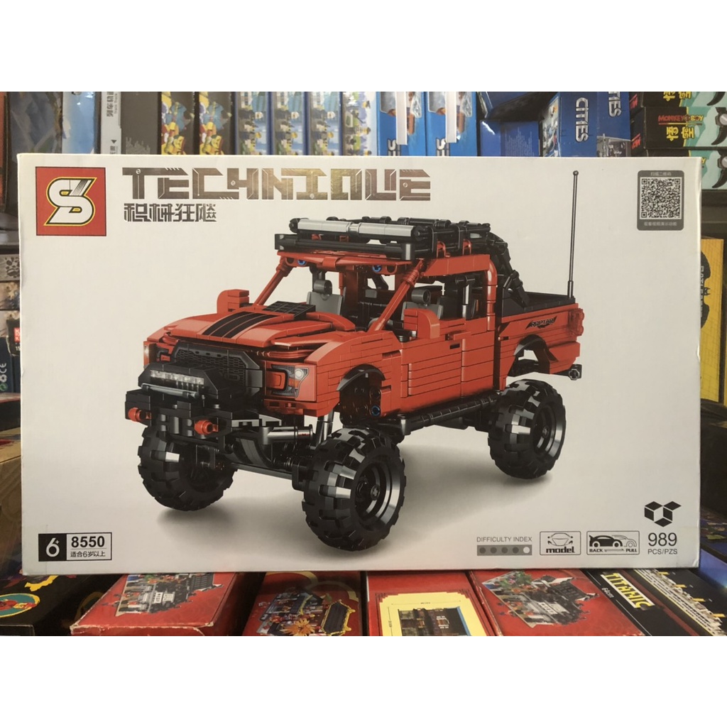 Lego Technic - SY 8550 ( Lắp Ghép Xe Địa Hình Ford Raptor Pull Back Có Động Cơ 989 Mảnh )