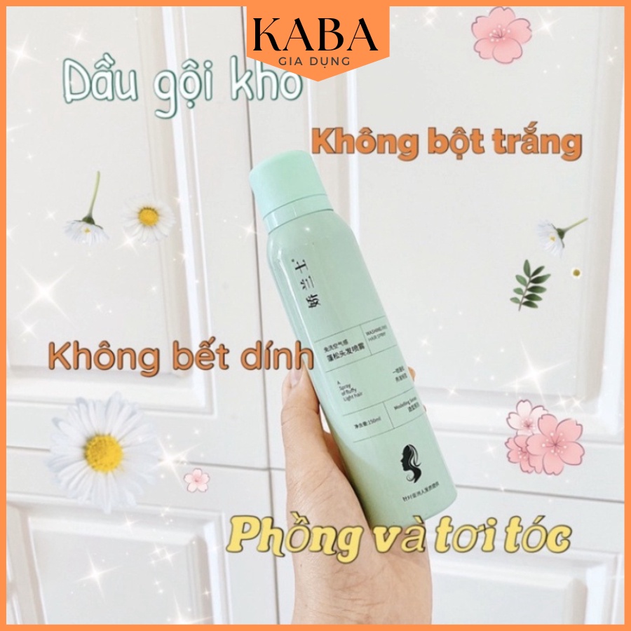 Dầu gội khô dạng xịt, dầu gội đầu khô nữ không bết dính phồng tóc nội địa KABA
