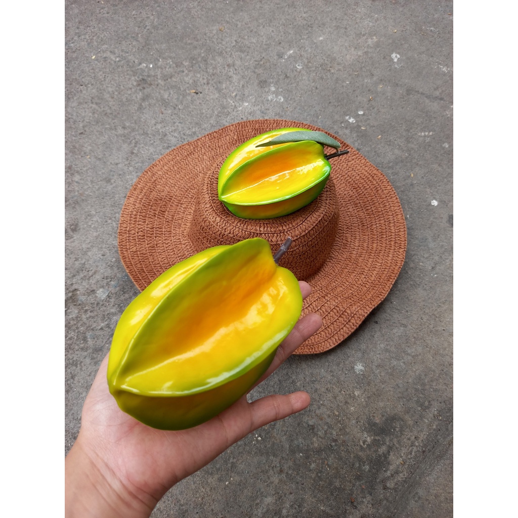 1 Quả khế giả màu vàng - trái cây giả - Hoa giả - Hương Flower