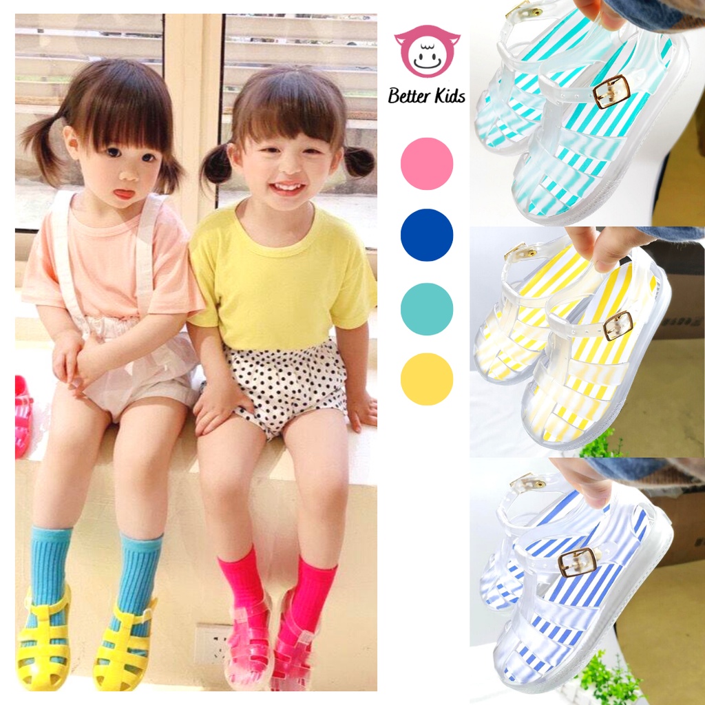 Dép La Mã Trong Suốt Chất Liệu Nhựa Thơm Siêu Nhẹ Cho Bé Gái Và Bé Trai