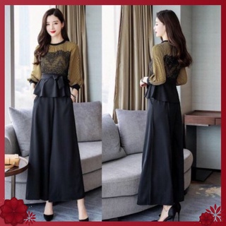 Set bộ áo peplum quần ống rộng cao cấp - ST720350 - Hàng Quảng Châu
