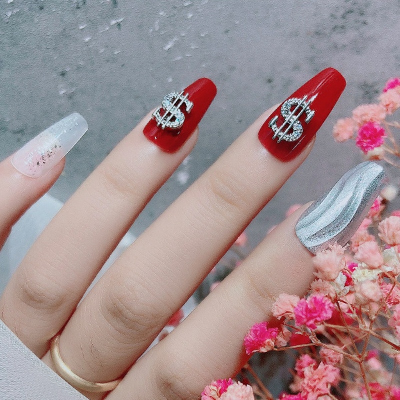 Phụ Kiện Trang Trí Móng Nghệ Thuật Hình Đồng Đô La Đính Đá Xinh Xắn