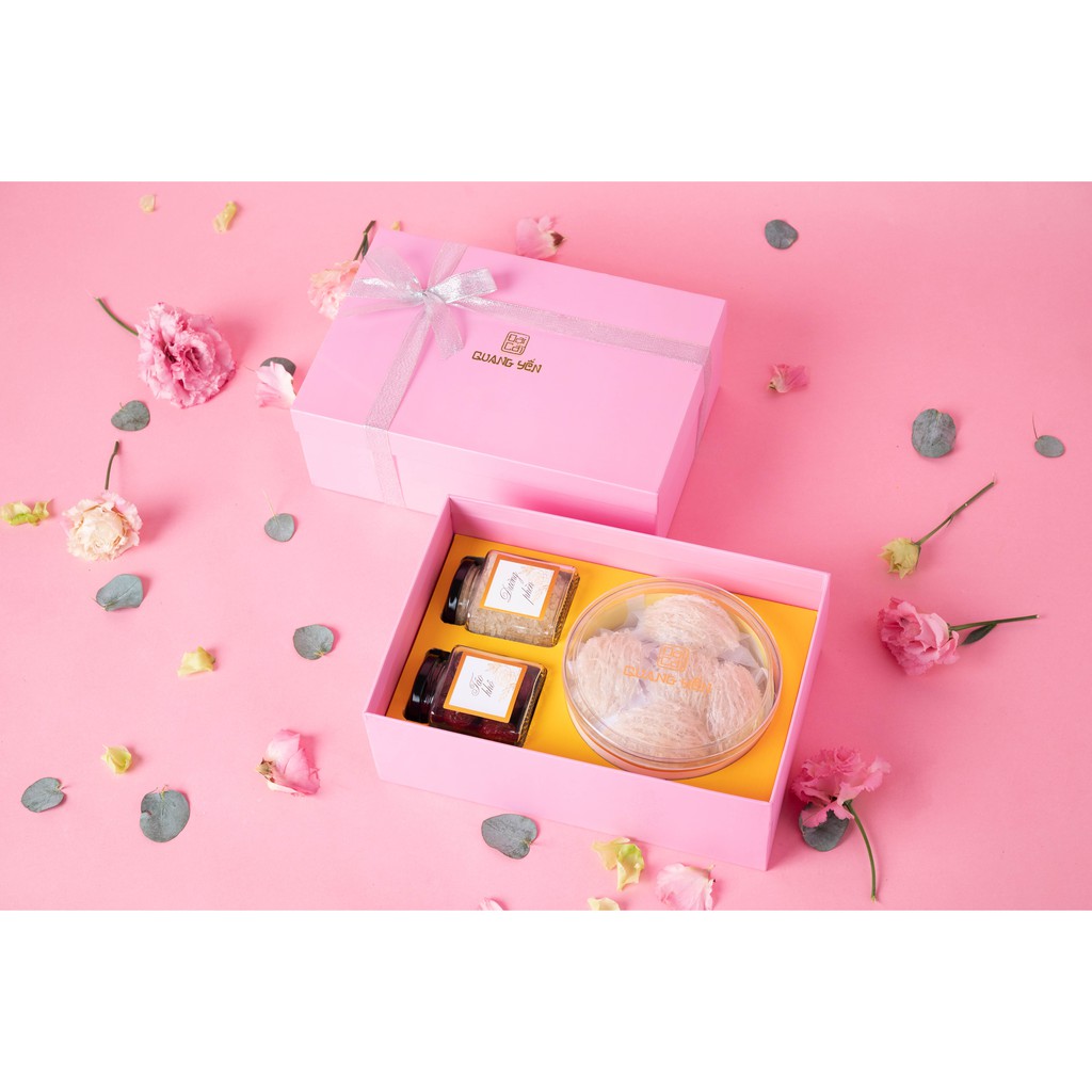 [HỘP QUÀ CAO CẤP] HỘP QUÀ GIẤY/GỖ CAO CẤP - 30GRAM YẾN TINH CHẾ+ 1 HŨ TÁO ĐỎ + 1 HŨ ĐƯỜNG PHÈN - ĐẠI CÁT QUANG YẾN | BigBuy360 - bigbuy360.vn