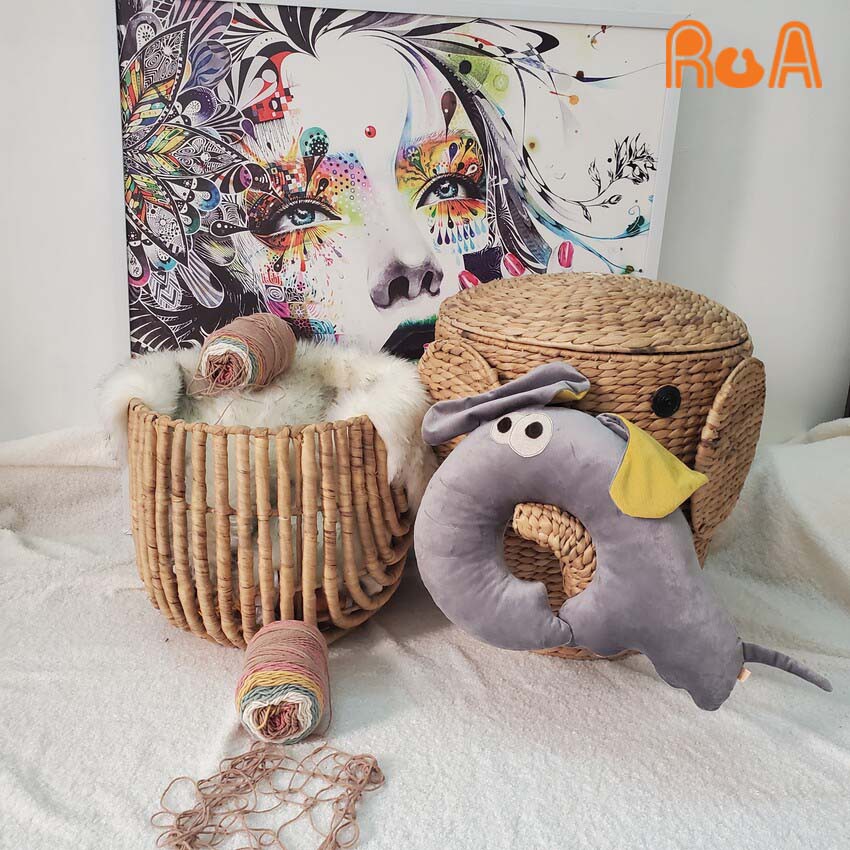 Gối kê cổ hình thú chú voi lông nhung mềm mại siêu cute ELE-M01 Ru A