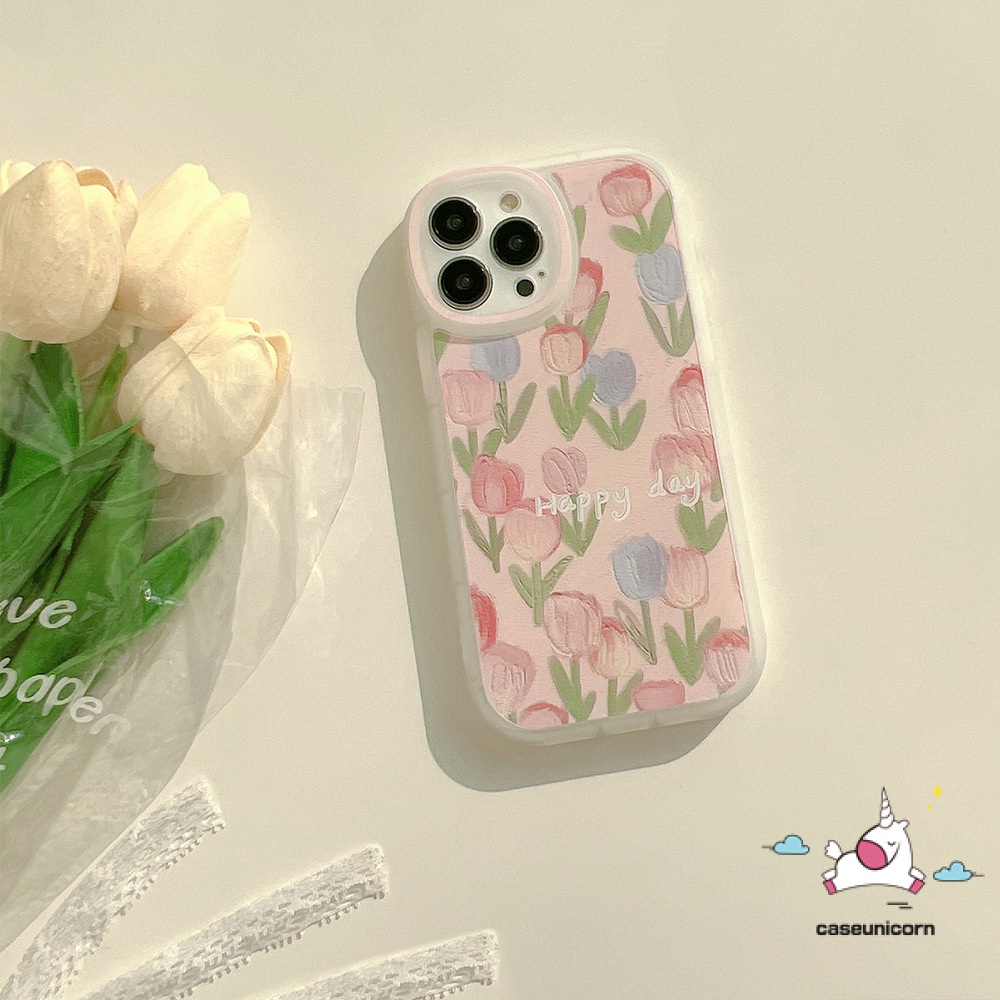 Ốp Điện Thoại TPU Mềm Hình Hoa Tulip 3D Cho iPhone 14 13 11 12 7plus 8plus 6 6s 7 8 Plus XR X XS Max 13 12 11 Pro Max