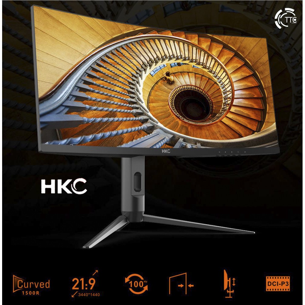 Màn Hình Máy Tính HKC 34inch 21:9, độ phân giải UWQHD 4k , 100hz cong new fullbox 100%