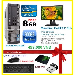 [Mã ELHAMS7 giảm 6% đơn 300K] Bộ máy tính để bàn đồng bộ Dell optiplex 390 ( Core i3 / 8G / 500G ) Dell 18.5 Wide – Led