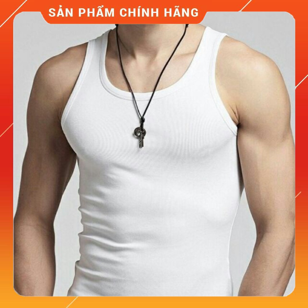 (Aristino chính hãng) Áo Tank top Aristino AC-21 màu Trắng basic
