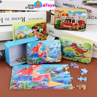 Xếp hình cho bé puzzle 60 mảnh ghép hộp sắt nhiều mẫu chất lượng cao ETOYS