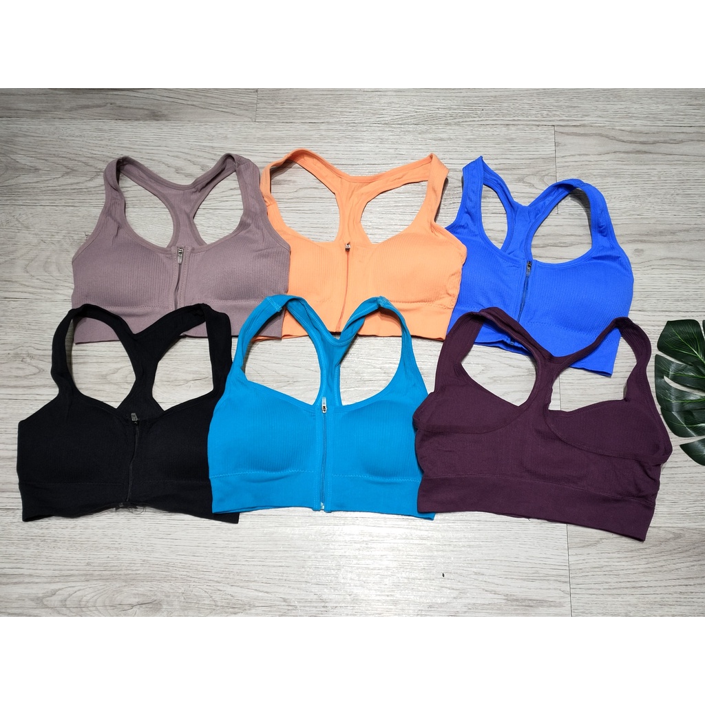 Aó bra tập gym yoga thể thao nữ khóa kéo dệt kim quảng châu Bin Sports A201