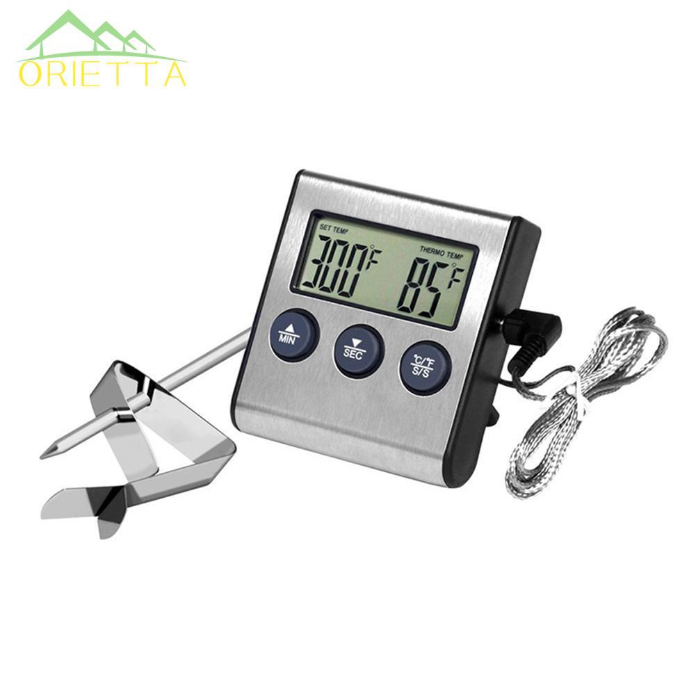 orietta♛Digital Oven Thermometer Kitchen Food Cooking Meat BBQ Probe with Timer