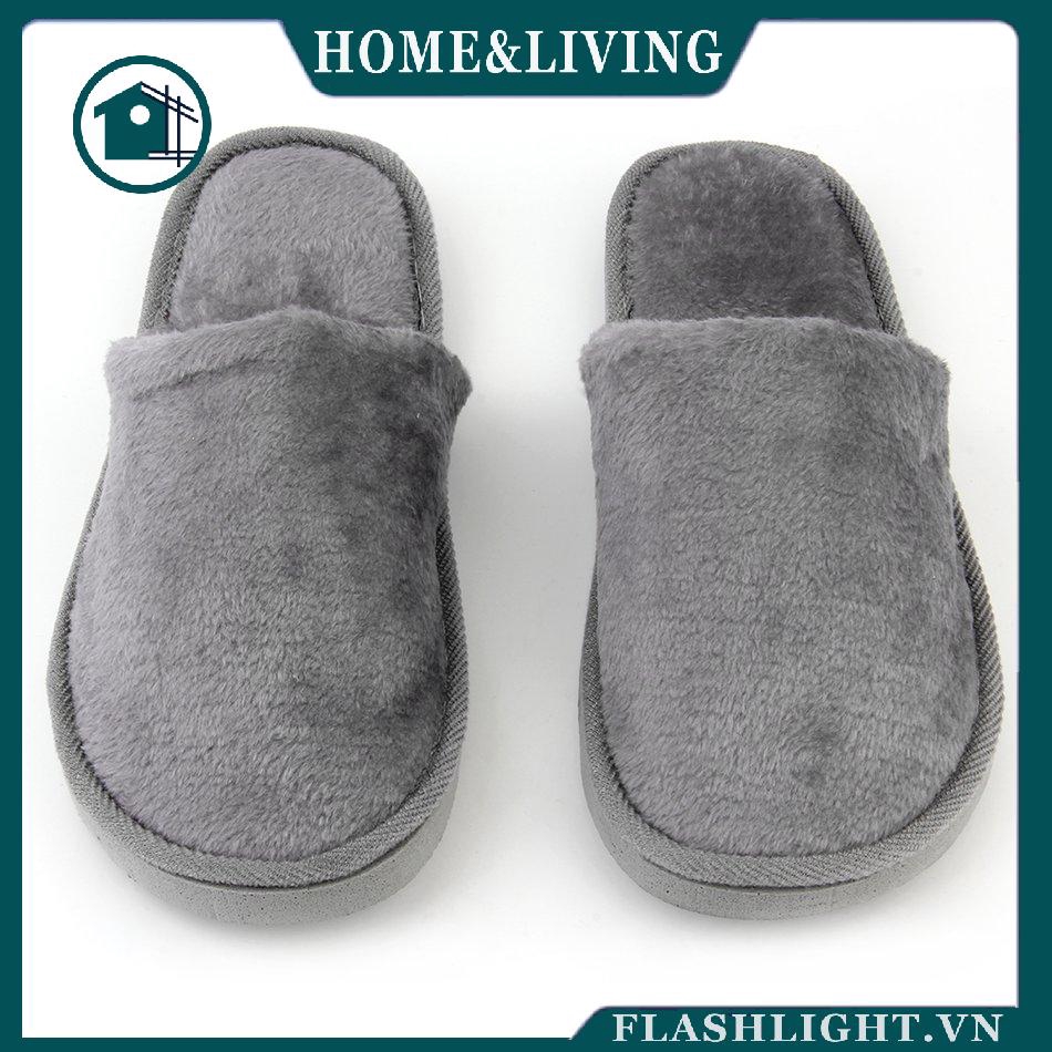 Dép Bông Nam Nữ Đi Trong Nhà Giữ Ấm Chân Chống Trượt Bằng Vải Cotton
